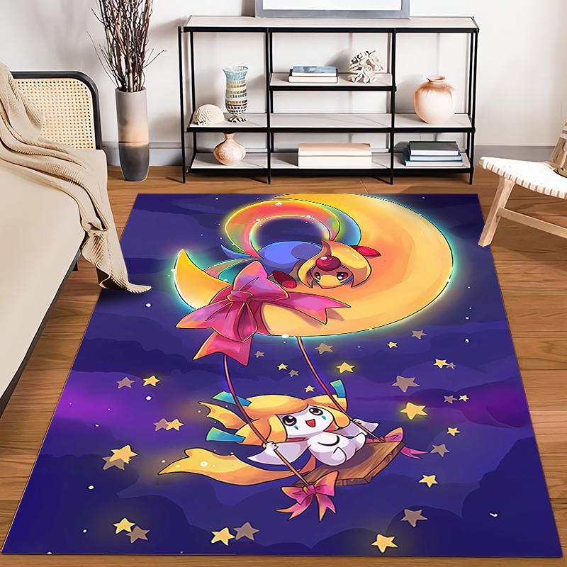 Various Sizes Pokemon Jirachi Cartoon Carpet Home Large Size Decor Rug Bedroom LivingRoom Sofa Balcony Multi Scene Available Mat