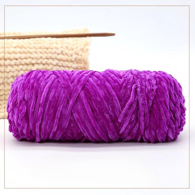 500g Chenille Soft Velvet Yarn Cotton Wool Yarn Crochet Yarn DIY Handmade Scarf Sweater Coat Blankets for Knitting Crafts