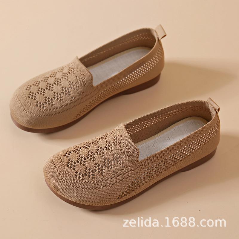 

Сетчатые туфли женские летние дырочки новые мягкие подошвы неглубокие горловины одна педаль ленивые повседневные туфли дышащая сетчатая ткань обувь для мам 35
