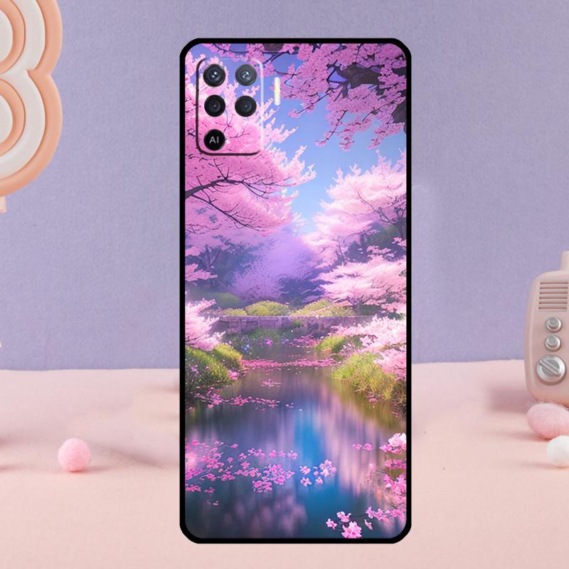 

Чехол для телефона с цветами вишни для Oppo A58 A18 A38 A78 A98 A17 A77 A80 A40 A60 A16 A76 A96 A74 A94 A54 A15 A57S OPPO A94 4G