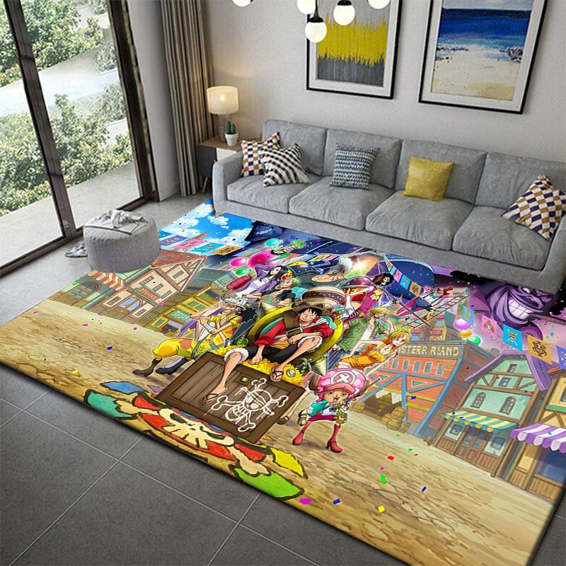 One Piece Anime Punk Style Rug Soft Cozy Non-Slip Carpet for Bedroom Living Room