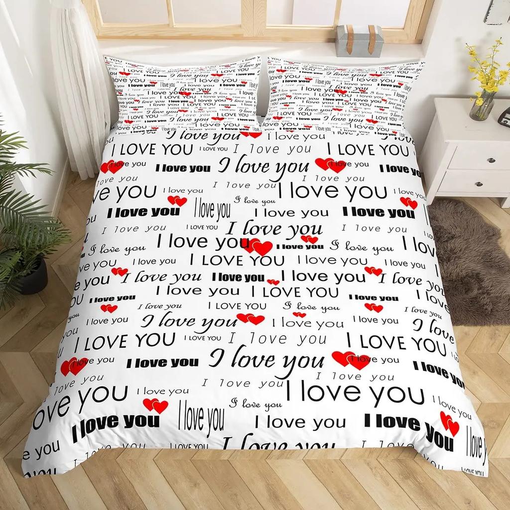 Couple King Duvet Cover Love Birds Bedding Set Heart Tree Branch Comforter Cover Romantic Love Anniversary Polyester Quilt Cover