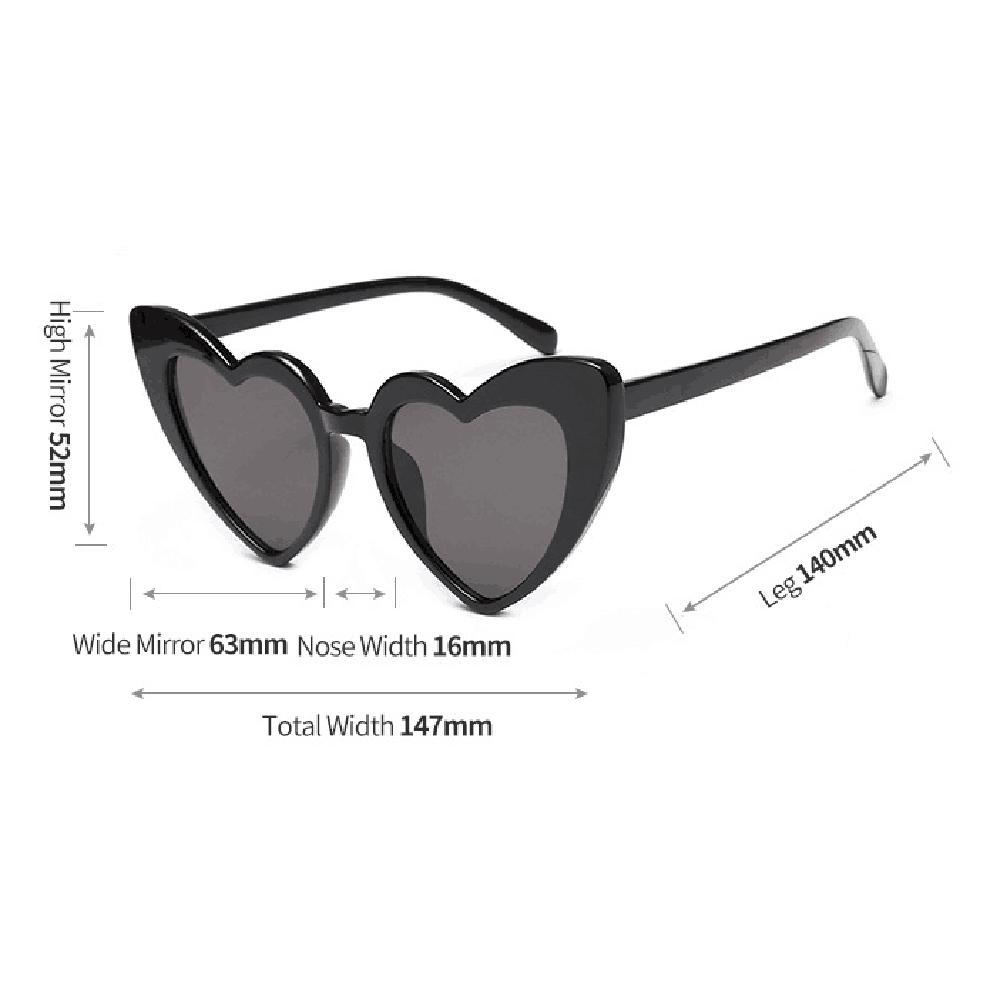 Women Retro Fashion Heart-shaped Shades Sunglasses Integrated UV Glasses