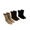 Low Heel Suede Medium Boots Women's Boots 2025 Autumn and Winter Retro Western Cowboy Boots with Skirt Skinny Boots Short Boots