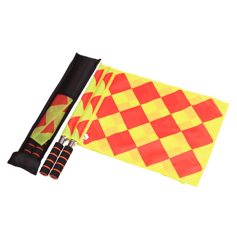 Lot De 4 Drapeaux De Coin Pour Terrain De Football - 37 X 47,5 Cm, Polyester - Couleurs Rouge Et Jaune - Pour Matches Et Entraînements