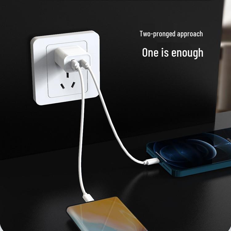 Customized PD30W Charger Head, Dual Port A+C, 3C Certified, Compatible with Apple Fast Charging