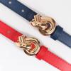 Chic Alloy Snap Button Knotted Belt for Women - Elegant European & American Style