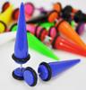 Long Cone Acrylic Perforation Stud Earring Fake Ear Expender Plugs Piercing