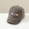 Children's hats, small trains, embroidery washed baseball caps, spring and autumn boys and girls outdoor sunshade peaked caps