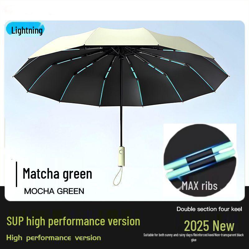 420-Bone Windproof Dual-Use Reinforced Folding Umbrella - Sunshade & Rain Protection for Men