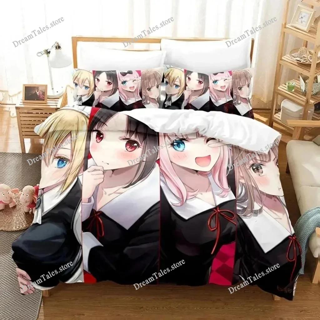 3D Printed Anime Kaguya-sama Bedding Set Boys Girls Twin Queen Size Duvet Cover Pillowcase Bed Kids Adult Home Textileextile