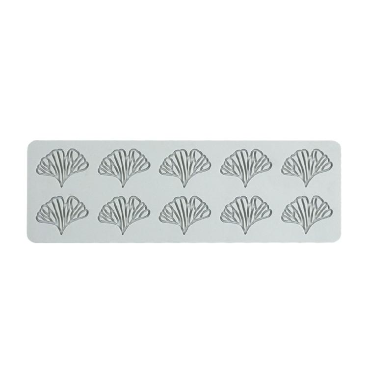 

10Cavity Hollow Ginkgo Leaf Lace Mat Cake Fondant Silicone Mould Easy to Use 1