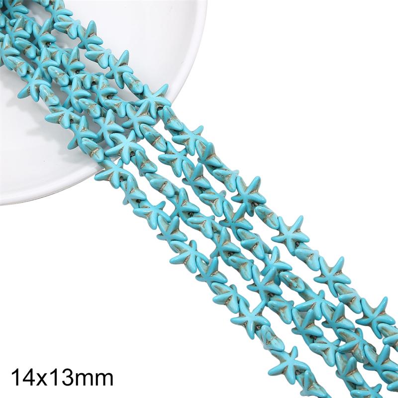 1 Strand 38CM Blue Turquoises Stone Chain Charm Beads Chain DIY Bracelet Necklace Jewelry Making