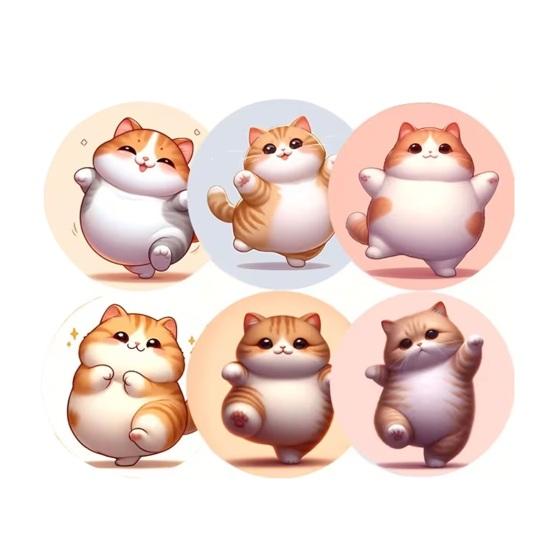 6Pcs Cute Wooden Cat Coaster, Cartoon Heat Insulation Mats for Table, Non Slip Drink Coasters for Coffee Cups