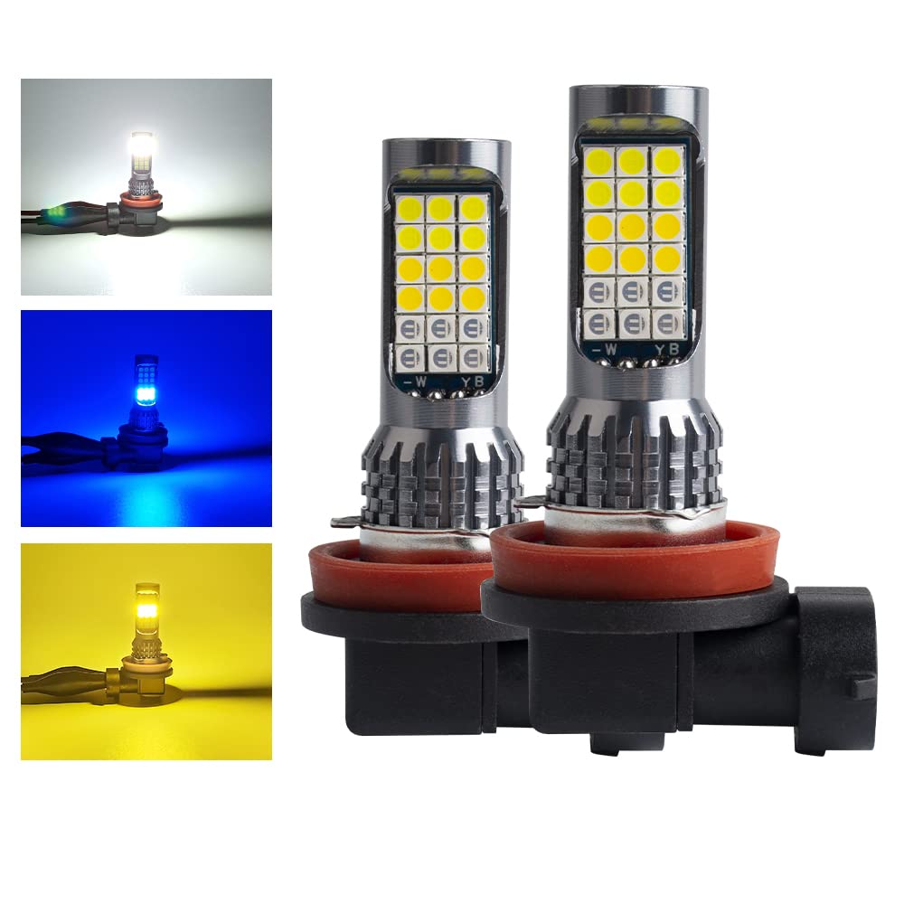 

FUTWOD Противотуманная фара, LED, H8, H11, H16, Желтый, Синий, Белый, Переключение 3 цветов, Желтый, H8/H11/H16 синий