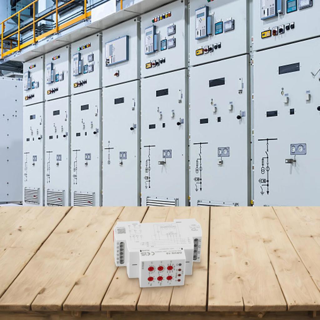 36*64*95mm 3Phase Relay Ac Dc Relay Over Voltage Protection Protection Relay 2 C O Output Adjustable Time Delay