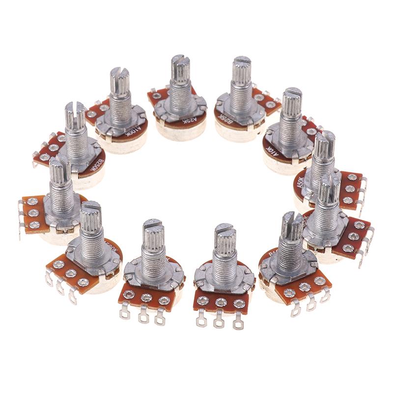 A500K B500K A250K B250K A50K B50K A25K B25K Potentiometer Splined Small Pot Electric Guitar Bass Effect Amp Tone Volume18Mm Shaft Parts