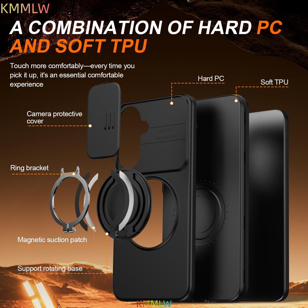 Luxury Armor Phone Case For Samsung Galaxy A57 A56 A36 A26 A06 A54 A14 Magnetic Bracket Holder Lens Protection Shockproof Cover