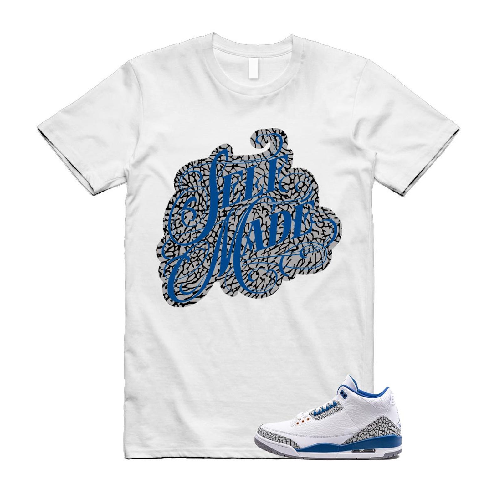 3 True Blue White Cement Grey Wizards T Shirt Match SELF 4XL