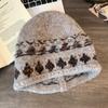 Vintage Knit Beret Wool Blend Warm Hat For Autumn Winter Women