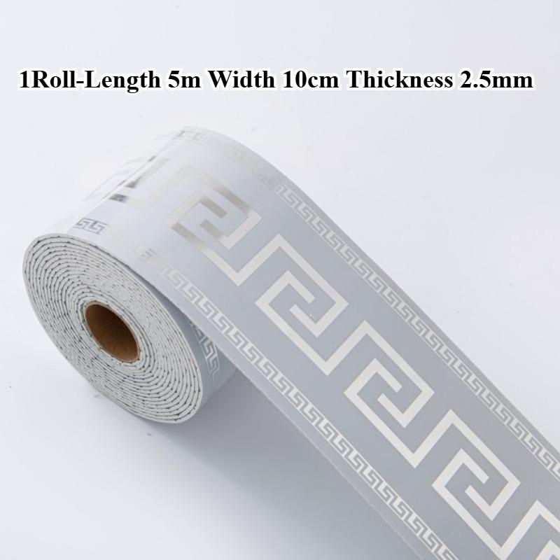 2 Rolls Self-Adhesive Waistline Printed Tape Foam Self-Adhesive Corner Trim for Ceiling Office Living Room Door Frame