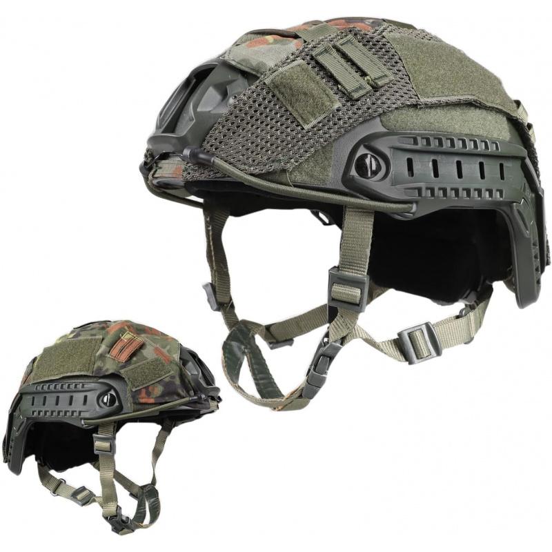 Adjustable Tactical Helmet with Helmet Cover, PJ Type Tactical Multifunctional Protective NVG Mount for Cosplay Hunting Shooting