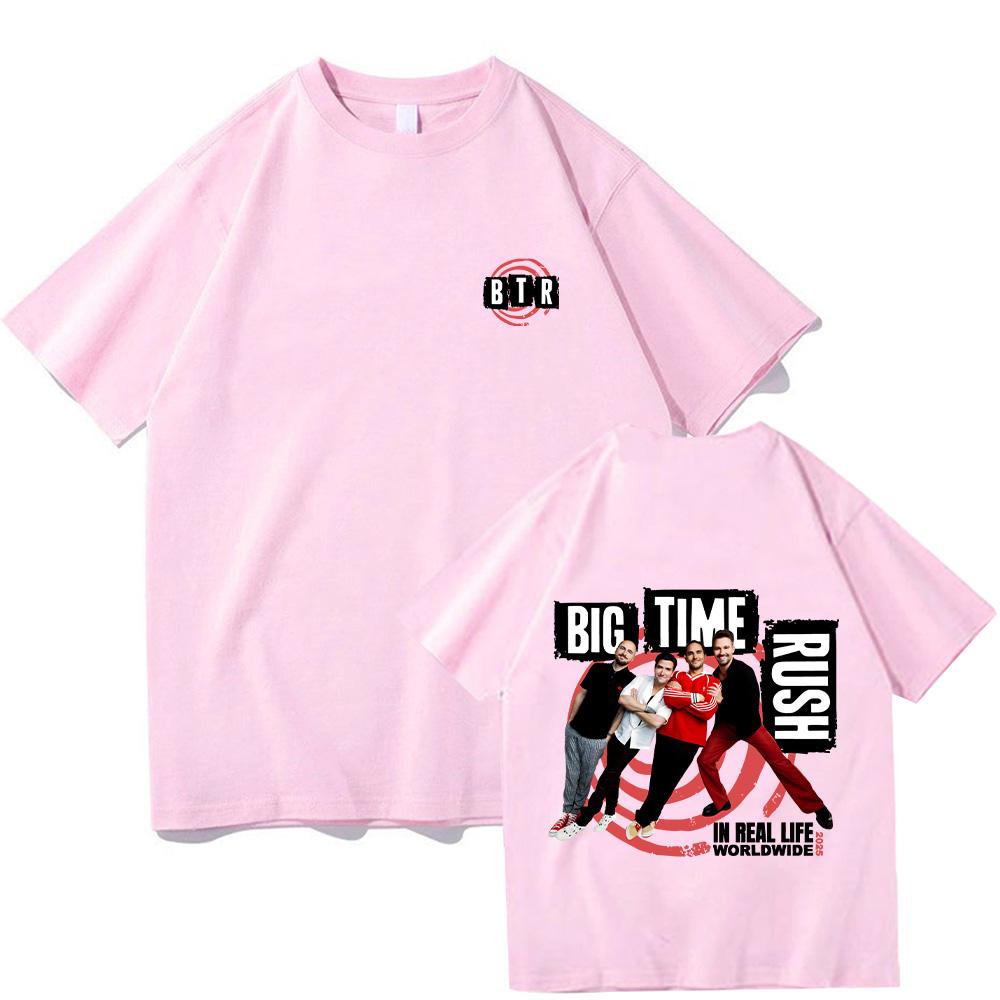 BTR IN REAL LIFE WORLDWIDE 2026 TOUR TEE Rock Band Big Time Rush Tshirts Loose Casual Men Women T-shirt Graphic Print Clothing