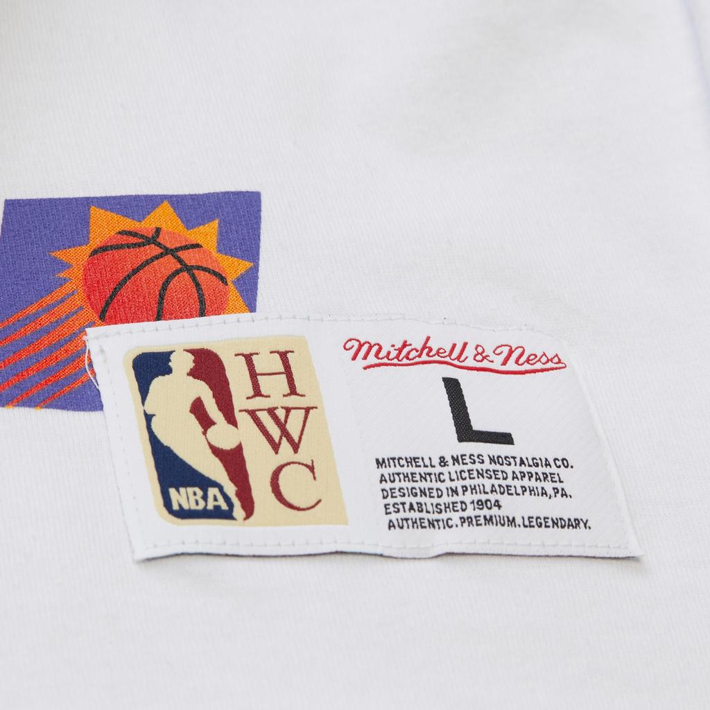Mitchell & Ness NBA Origins Premium Vintage T-Shirt 'Phoenix Suns' Men's FC9265-PSUWHIT