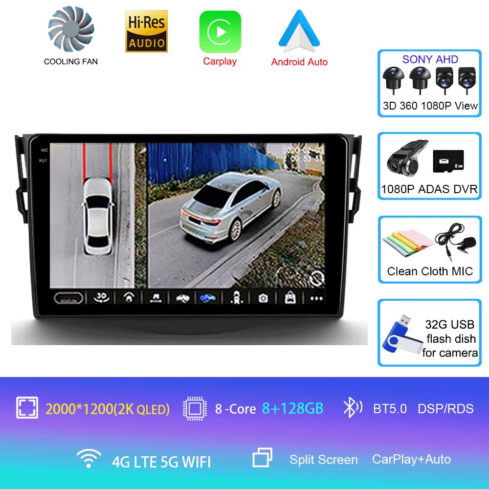 Car Radio Android 14 Carplay For Toyota RAV4 Rav 4 2005 2006 2007 - 2013 Navigation GPS Multimedia Player Stereo wifi+4G BT DSP