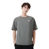 Puma Ess Elevated Woven Logo Round Neck Loose Fit Raglan Short Sleeve T-Shirt Unisex T-Shirt Gray 635913-71