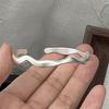 100% Solid 925 Sterling Silver Retro Bracelet for Women Geometric Wave Line Handmade Sparkling Simple Bracelet Birthday Gift
