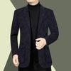 Men Jacket Turn-down Collar Long Sleeve Pockets Single-breasted Thick Warm Cardigan Loose Plus Size Mid Length Casual Business Style Men Coat