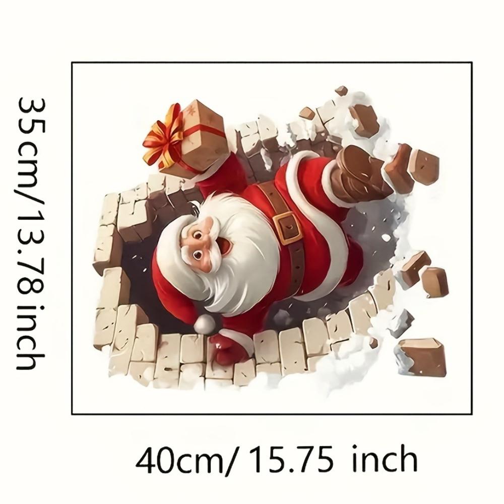 

1pc Santa Claus Wall Sticker Self-adhesive Vinyl Decal Christmas Decoration DIY Living Room Bedroom Window Glass Cover Scratches 40x35cm