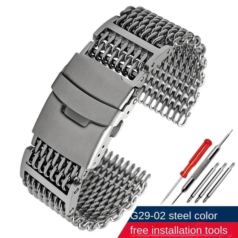 For Seiko B-reitling Panerai Watch Milanese Bracelet Stainless Steel Mesh Weaving Strap 20 22 24m Folding Buckle Solid WatchBand