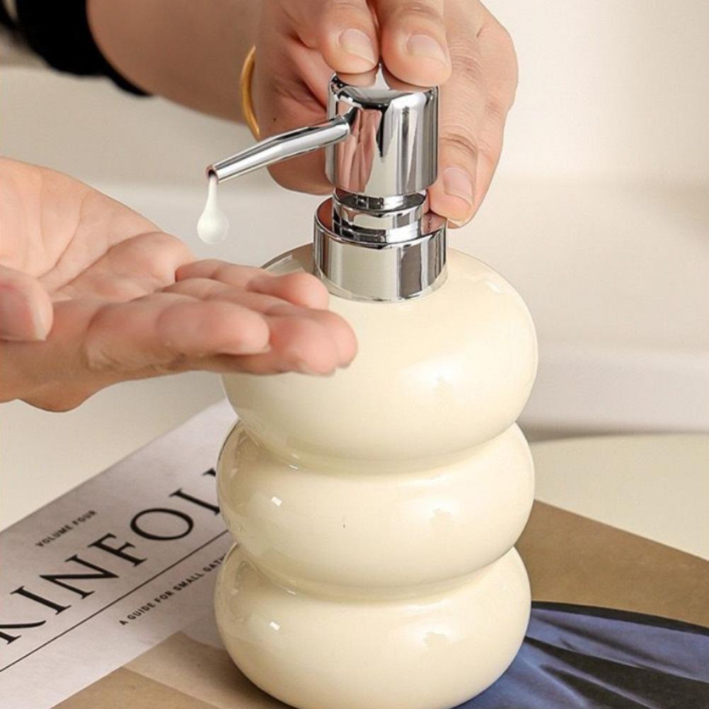 Nordischer Keramik Seifenspender Donut Lotionflasche Shampoo Spülung Duschgel Spender Toiletten Badezimmer Zubehör