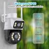 Icsee 8MP Wireless Dual-Lens HD Night Vision Outdoor Security Camera with 360° Mobile Remote Control