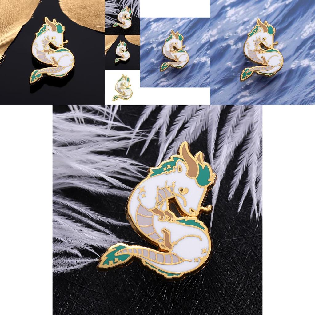 Adorable Cartoon White Dragon Enamel Pin Creative Anime Badge Unique Metal Accessory