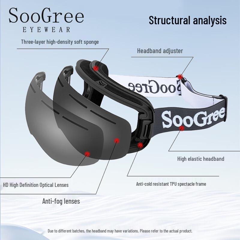 SooGree Unisex Anti-Beschlag Doppel-Schicht Skibrille
