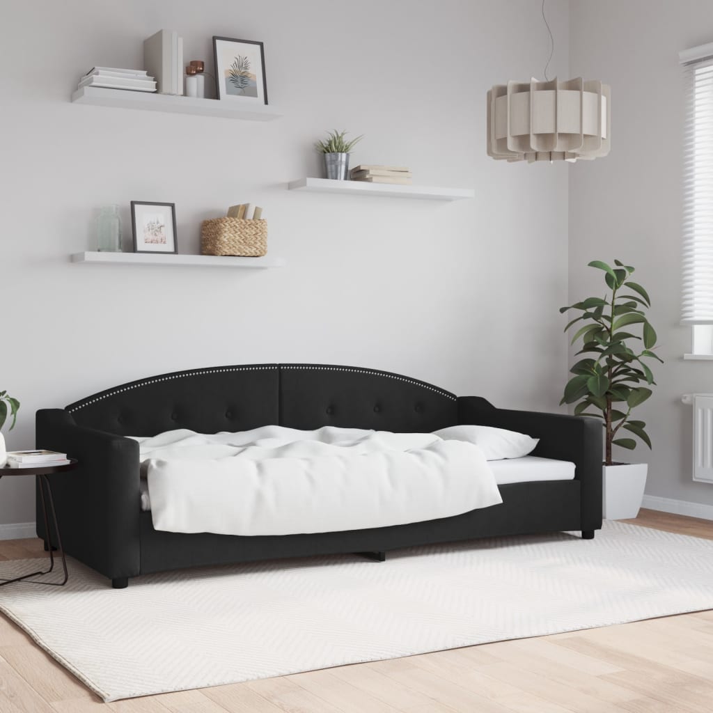 Daybed Black 90x200 Cm Fabric