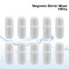 10Pcs PTFE Magnetic Stir Bars White Rotating Biological Stirrer Laboratory Stir Rod  Chemistry