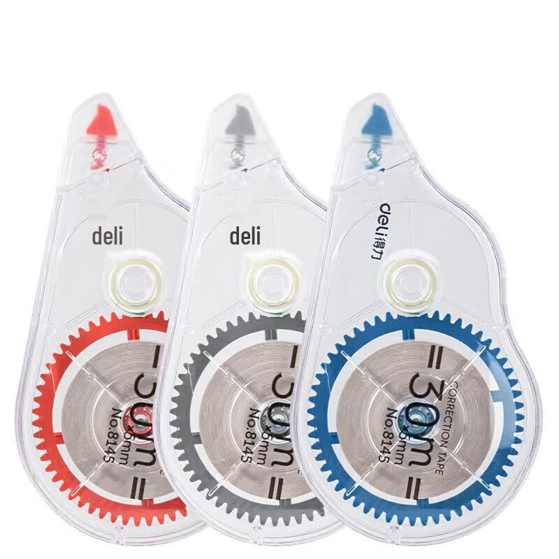 Deli 30m Transparent Correction Tape (10-Pack)