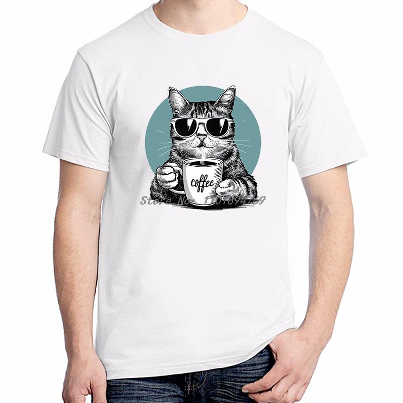 Funny Cat Shirts Graphic Tee Summer Tops Tshirt New Arrival Goods High Quality New Shirts And Tshirts Unisexs Cotton Tshirt
