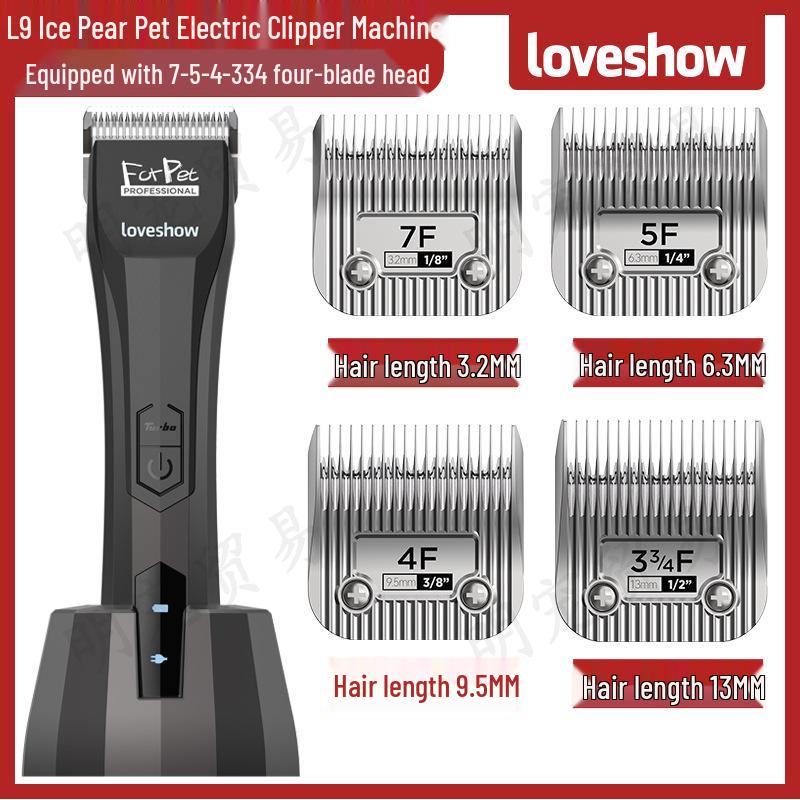 Akeme LOVESHOW Pet Electric Hair Clipper L9 - Cat & Dog Trimmer Shaver with Shear Hair Retention Blade Head