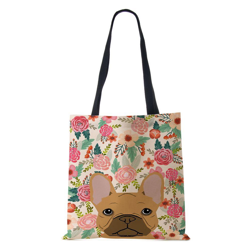 Dog Cat Women Shoulder Bag Shopper Travel Canvas Casual Handbag 2022 Eco Reused Print Vintage Large Capacity Tote Books Bag KTY