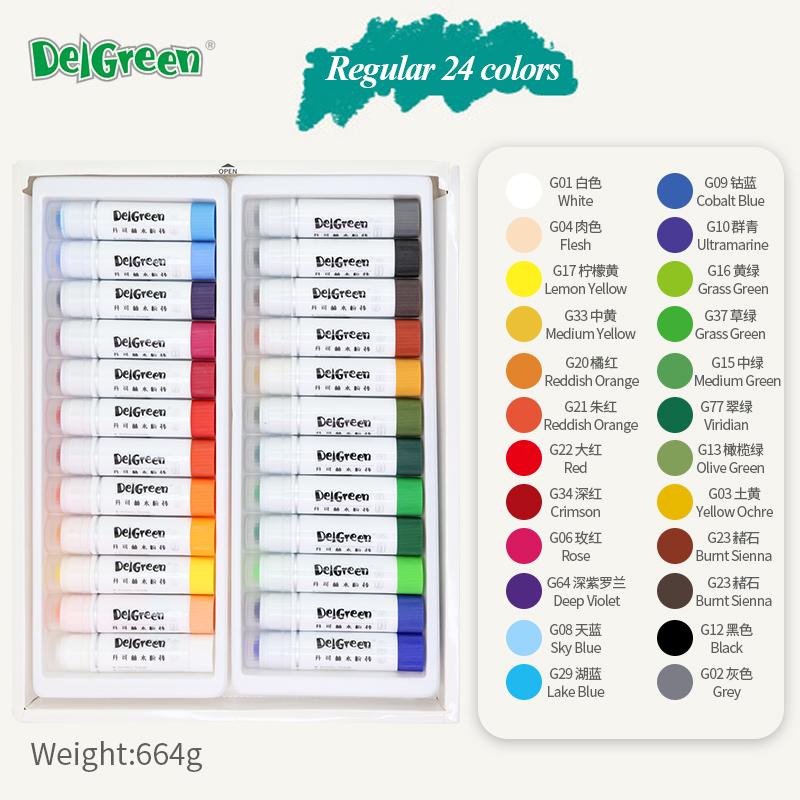 DELGREEN KÜNSTLERQUALITÄT Weiche feste Gouache-Farbstifte/Pastelle/Buntstifte Basic/Macaron 12/18 Farben Zeichnen Sicher Ungiftige Pastelle