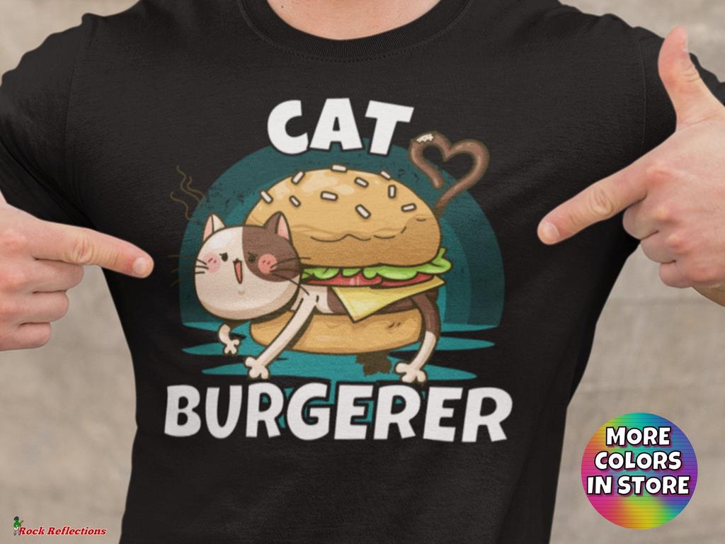 Cat Burger T-Shirt and kids shirt: Funny Cat Lover Gift