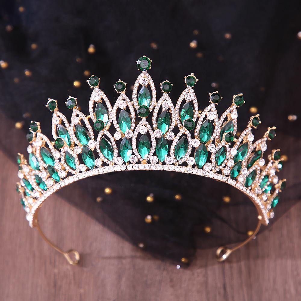 DIEZI Elegant Fashion Luxury Opal Crystal Tiara For Women Girls Wedding Party Baroque Bridal Bride Crown Hair Dress Accessories