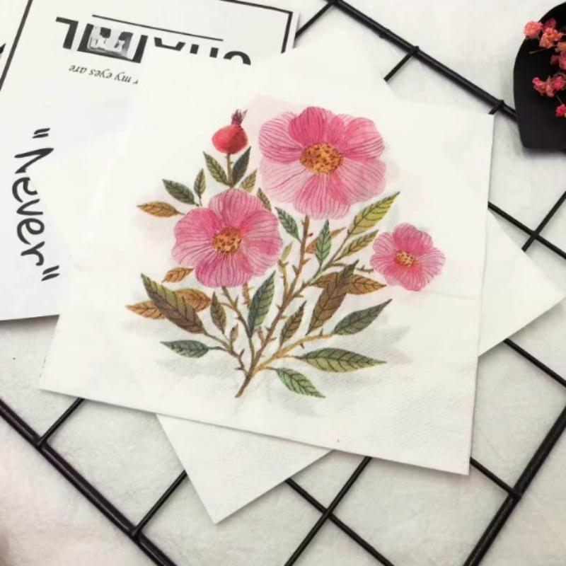 20ks/Pac 33*33cm 2vrstvý jednorázový párty ubrousek květinový vzor