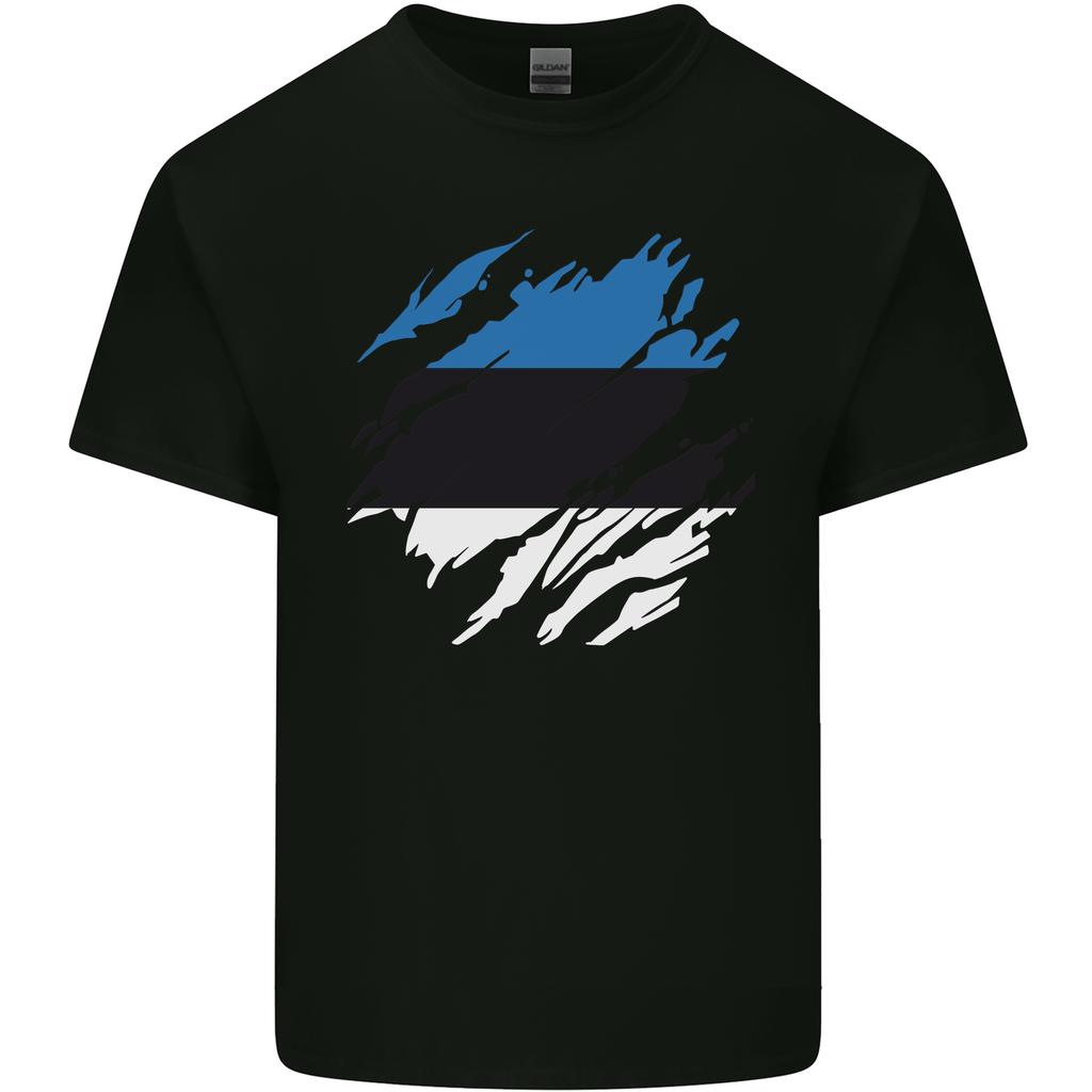 Torn Estonia Flag Estonian Day Football Unisexs Light Cotton Tshirt
