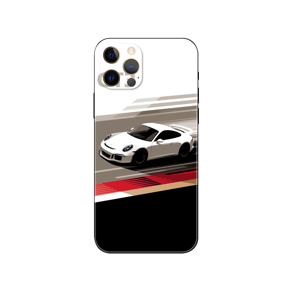 

Чехол для телефона 911 GT3 для iPhone 5 5S 2020se 6 6s 7 8 plus x 10 XR XS 11 12 13 mini pro MAX, черная задняя крышка из ТПУ iphone 12 pro